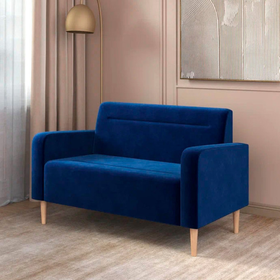 Диван Папилла, велюр, 132 см, синий - фото 4