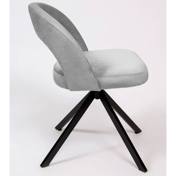 Стул Пиннате, пирамида, поворотный, серый, черный, велюр - фото 3