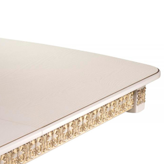 Деревянный стол Морнит 180(240)х100х76 слоновая кость / золото - фото 7
