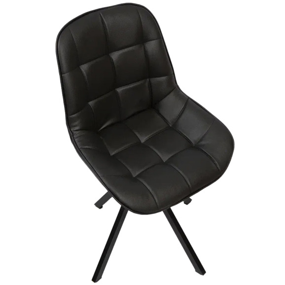 Стул Мускус, пирамида, кожа, черный, черный - фото 6