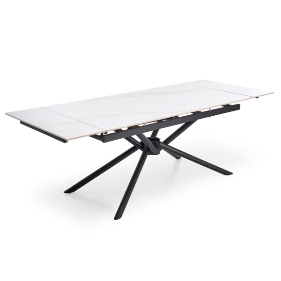 Стол обеденный Retort, раскладной, белый мрамор, черный - фото 2