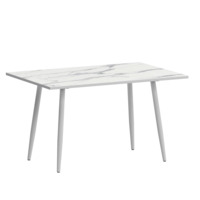 Настоящее фото товара Стол нераздвижной Бетти 1200, мрамор белый, белый муар, произведённого компанией ChiedoCover