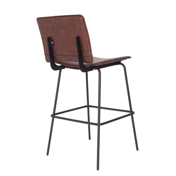 Стул барный Don, натуральная кожа, каркас черный муар 9005 - фото 6