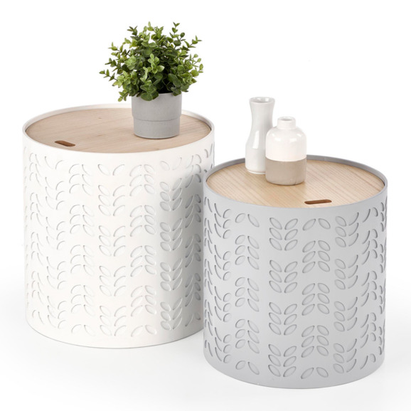 Набор журнальных столиков Dune, белый, серый, с отделением - фото 3