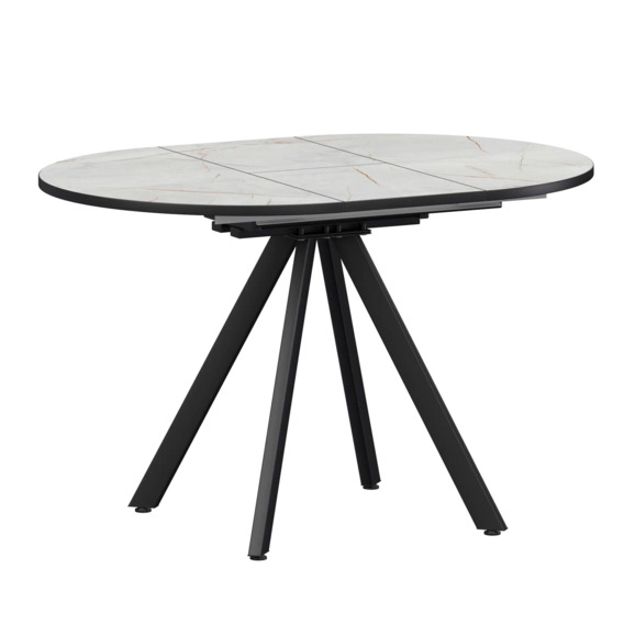 Стол раздвижной Лаки мини 800+300мм, серый каспий, черный муар - фото 1