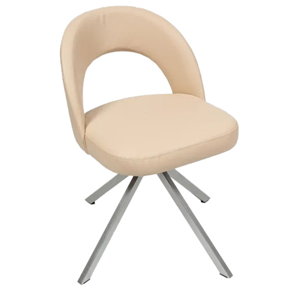 Стул Пиннате, пирамида, бежевый, серебро, экокожа - фото 1