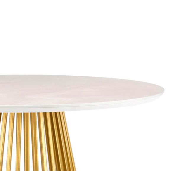 Керамический стол Нэнси 110 onyx bianco soft satin / золото - фото 4