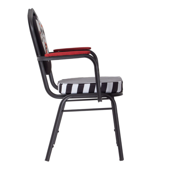 Стул Хит 25 с подлокотниками, каркас черный муар, с принтом Faces - фото 6