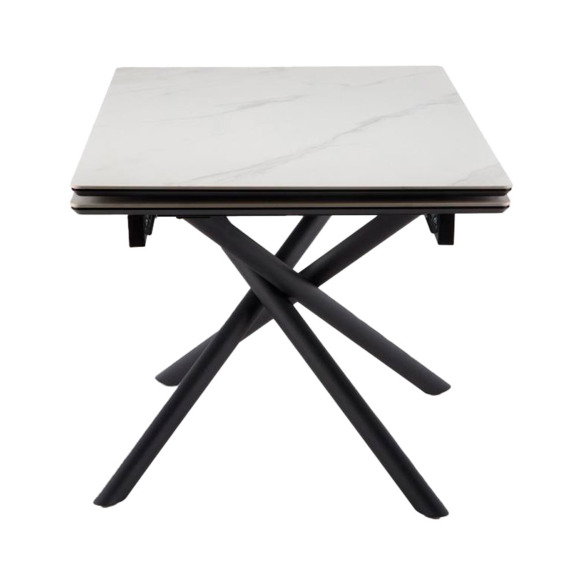 Керамический стол Мэриан 140 (200) х 80 snow alpin white / черный - фото 3