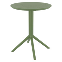Настоящее фото товара Стол пластиковый складной Sky Folding Table Ø60, оливковый, произведённого компанией ChiedoCover