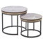 Настоящее фото товара Набор журнальных столиков Comet, серый мрамор, графит, произведённого компанией ChiedoCover