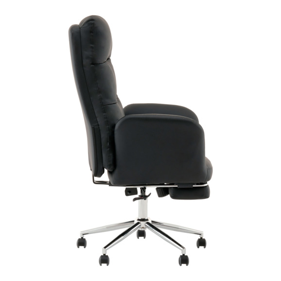 Кресло руководителя TopChairs Strict с оттоманкой, черный - фото 3