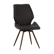 Фотография товара Стул мягкий поворотный, антрацит, экокожа, каркас металл, бронза от компании ChiedoCover.