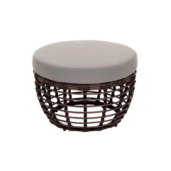 Пуф Луро ,шоколад металлик, ротанг - фото 1