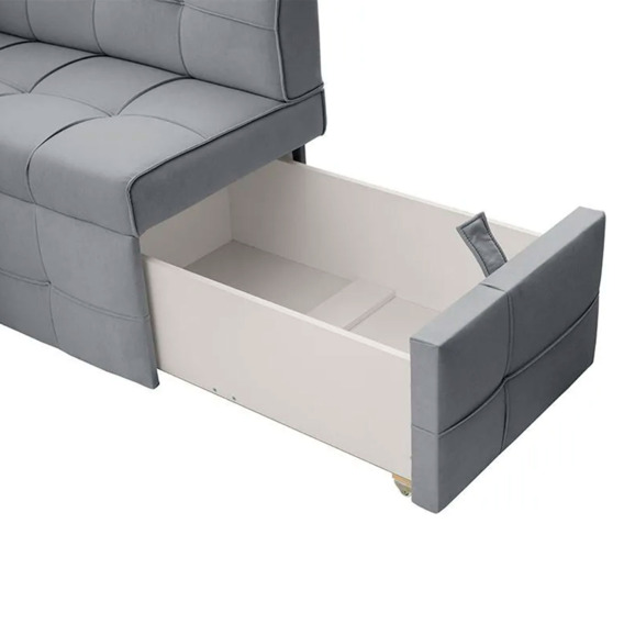 Угловой диван для кухни Атлант Плюс, серый, правый Угловой диван для кухни Атлант Плюс, серый, правый - фото 4