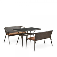 Настоящее фото товара Комплект мебели Альме, brown,  2 скамейки, произведённого компанией ChiedoCover