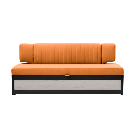 Диван для кухни Оттион 174 дуб крафт белый, оранжевый - фото 2