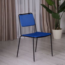 Фотография товара Стул Лион с подушкой 01, черный, синяя подушка от компании ChiedoCover.