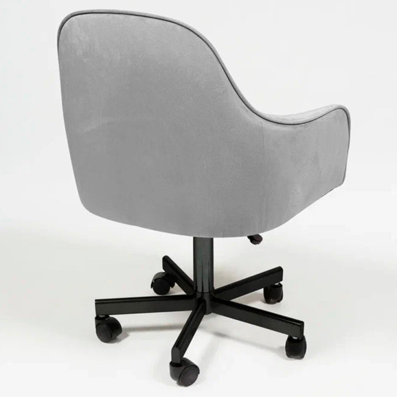 Кресло Сета, пятилучие, светло-серый, черный, велюр - фото 4