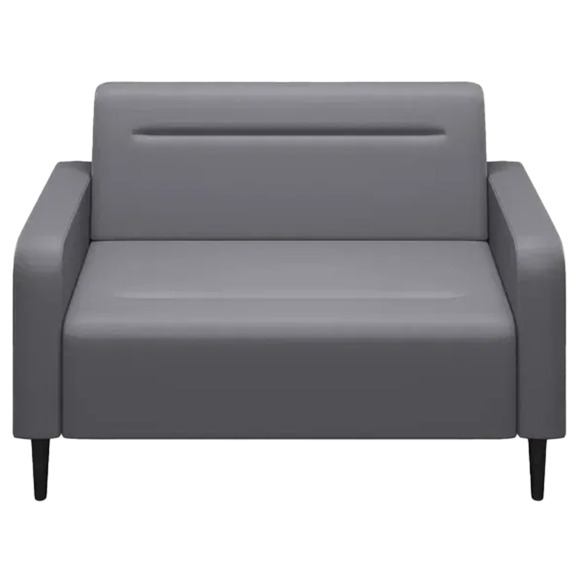 Диван Папилла, экокожа, 132 см, серый - фото 2