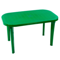 Настоящее фото товара Стол пластиковый овальный, зелёный, 83 см, произведённого компанией ChiedoCover
