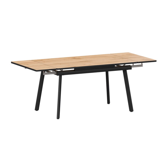 Стол раздвижной Гранди 1200+300+300, дуб вотан, черный муар Стол раздвижной Гранди 1200+300+300, дуб вотан, черный муар - фото 1