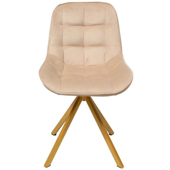 Стул Мускус, пирамида, велюр, бежевый, золотой - фото 2