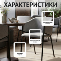 Фотография товара Стул Венте, рогожка винуэла 17, ножки металл Рал 9005 от компании ChiedoCover.