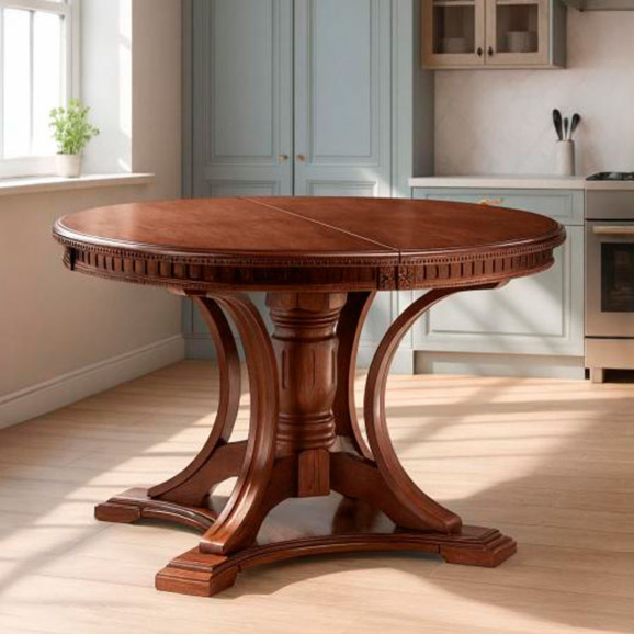 Деревянный стол Нозеан круглый миланский орех - фото 9