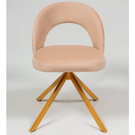 Стул Пиннате, пирамида, бежевый, золотой, велюр - фото 2