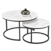 Комплект Grove, 2 стола журнальных, белый мрамор, черный