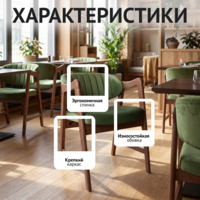 Фотография товара Стул Дарк, микрофлок Кристи Мосс, морилка светлый орех от компании ChiedoCover.
