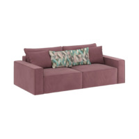 Настоящее фото товара Диван-кровать Корсо, прямой, серо-розовый, произведённого компанией ChiedoCover