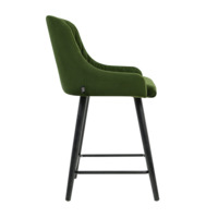 Полубарный стул Mint, велюр Catania 14, морилка чёрная, цвет подножки-RAl 9005