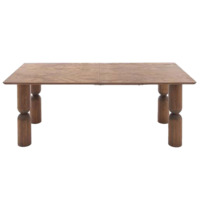 Настоящее фото товара Стол обеденный Cenozoic, раскладной, орех светлый, произведённого компанией ChiedoCover