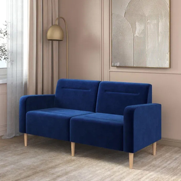 Диван Папилла, велюр, 162 см, синий Диван Папилла, велюр, 162 см, синий - фото 4