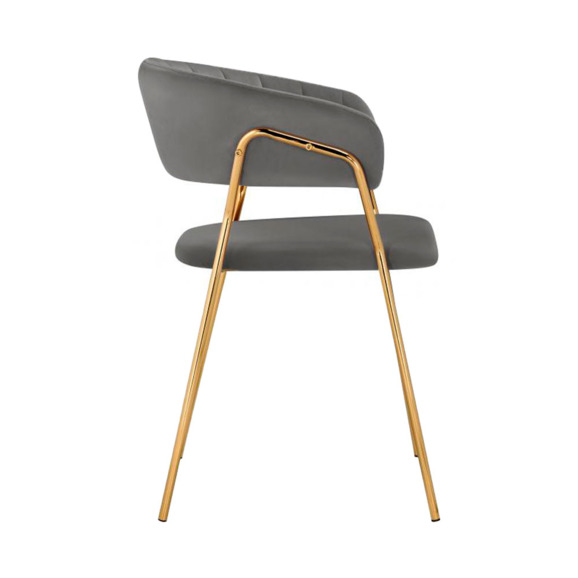 Стул на металлокаркасе Kamelia 1 dark gray / gold Стул на металлокаркасе Kamelia 1 dark gray / gold - фото 3