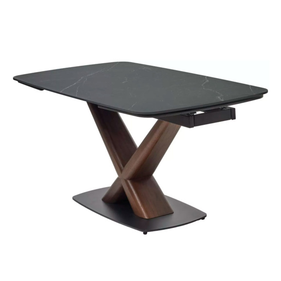 Стол Blanco 160, matt black marble solid ceramic, орех - фото 9