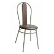 Фотография товара Стул Lorence, каркас серебро, экокожа, коричневый от компании ChiedoCover.