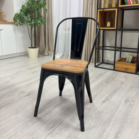 Стул Tolix Wood, черный
