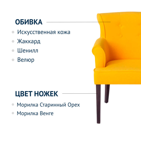 Полукресло Флорида, велюр Velutto 40, гобелен Ирис голубой - фото 6