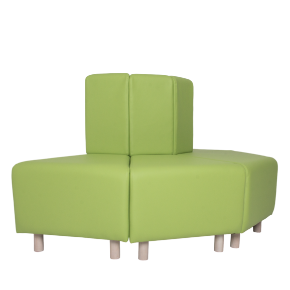 Диван Круг, экокожа Nitro Green, ножки бук морилка белая - фото 1