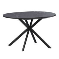 Настоящее фото товара Стол раздвижной Грант 900+300, даркстоун, черный муар, произведённого компанией ChiedoCover