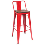 Фотография товара Стул Tolix Wood со спинкой барный Красный глянцевый от компании ChiedoCover.