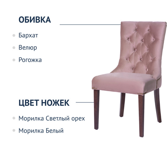 Полукресло Шарри, цвет пыльная роза - фото 2