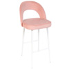 Стул Пиннате, барный, розовый, белый, велюр