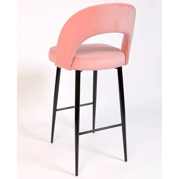 Стул Пиннате, барный, пудровый, черный, велюр - фото 5