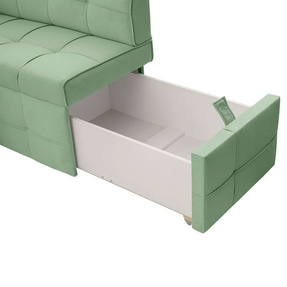 Угловой диван для кухни Атлант Плюс, светло-зеленый, правый - фото 4