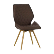 Фотография товара Стул мягкий поворотный, бежевый, экокожа, каркас металл, бронза от компании ChiedoCover.