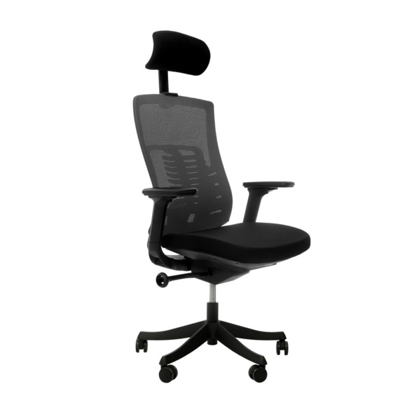 Офисное поворотное кресло Sparx ft-5 raze black / black, mesh / fabric, черный - фото 1